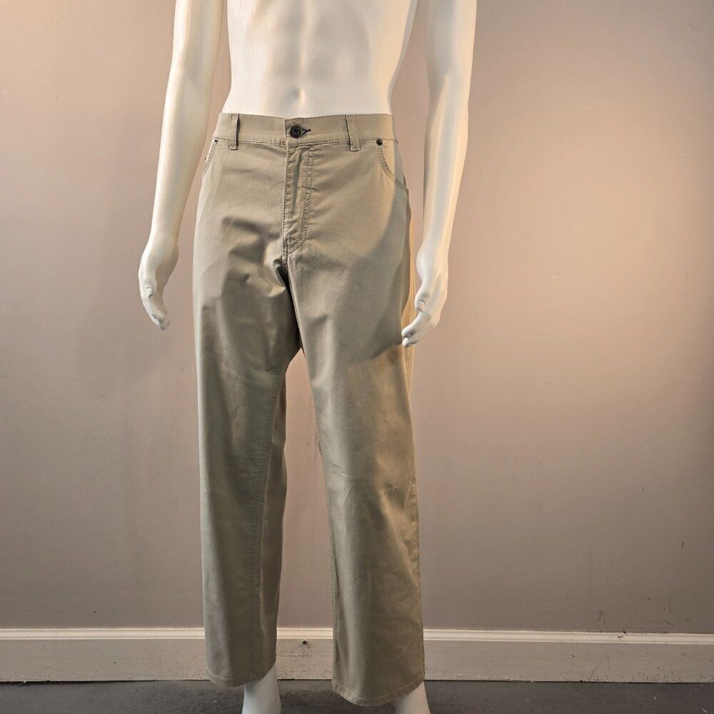 Brax Feel Good Cooper Regular Beige Pants Mens Trousers Size 40x29